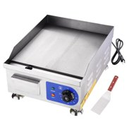 Yescom Commercial Electric Countertop Griddle 14" 1500W Stainless Steel Adjustable Temperature Control