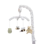 Disney Classic Pooh Ivory, Sage, Butter Musical Mobile with Plush Winnie the Pooh, Hunny Pot and Bees