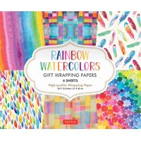 Rainbow Watercolors Gift Wrapping Papers: 6 Sheets of High-Quality 24 X 18 Inch Wrapping Paper (Paperback)