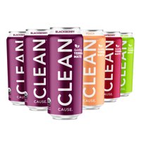 (12 Cans) CLEAN Cause Sparkling Yerba Mate Variety Pack - Organic, Low Calorie & Low Sugar (160mg Caffeine), 16 Fl Oz - 50% Profits Support Alcohol & Drug Addiction Recovery