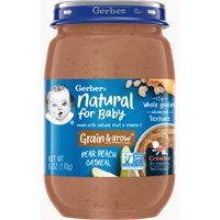 Gerber Stage 3, Pear Peach Oatmeal Baby Cereal, 6 oz Jar