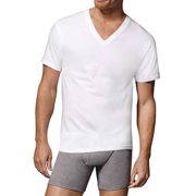 Yana Men's White V-Neck Undershirts, 3 Pack