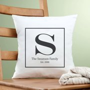 Personalized Family Initial Pillow, Black