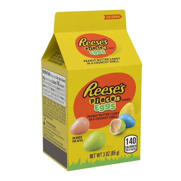 Reese's Pieces Peanut Butter Eggs Easter Candy, Carton 3 oz