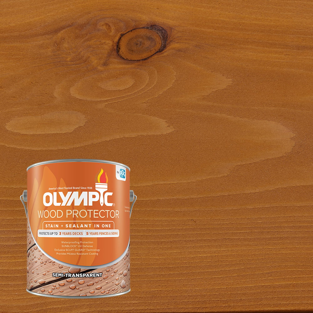 Olympic Wood Protector Exterior Semi Transparent Stain, Cedar, 1 Gallon