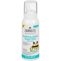 Zarbee's Naturals Soothing Saline Nasal Mist with Aloe, 3 Ounce Canister