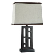 Better Homes & Gardens Open Works Lamp with Shade, Walnut