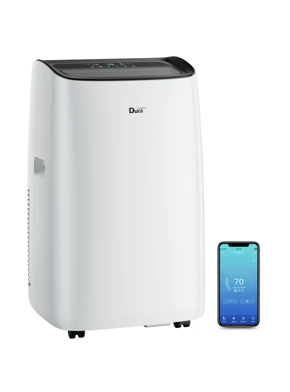 DuraComfort Portable Air Conditioners, 12000 BTU(Ashrae) Quiet AC Unit, Built-in Dehumidifier and Fan Modes, White