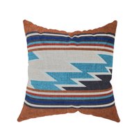 Decorative Throw Pillow Cover, 18 x 18, Stripe Pattern Featuring a Southwest Motif on Polyester Chenille Creating a Comfortable and Stylish Update to any Living Room, Bed, and Sofa