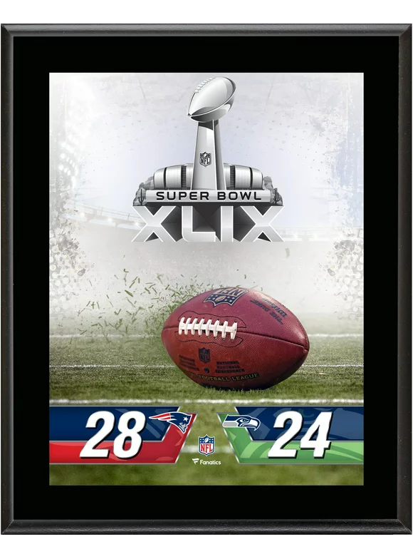 New England Patriots vs. Seattle Seahawks Super Bowl XLIX 10.5" x 13" Sublimated Plaque
