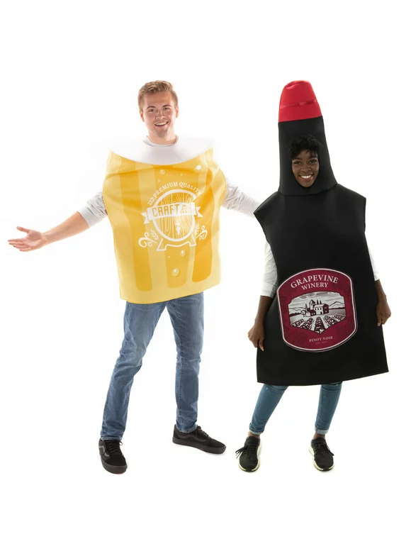 Beer & Wine Halloween Couples Costumes - Funny Adult Drinking Alcohol Outfits