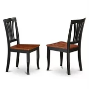 Set of 2 Chairs AVC-BLK-W Avon Chair for dining room Wood Seat-Black and Cherry Finish