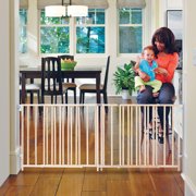 Toddleroo by North States Natural Wood Extra Wide Swing Baby Gate, 60"- 103"