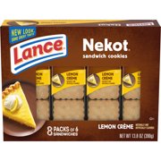 Lance Sandwich Cookies, Nekot Lemon Creme, 8 Ct Box