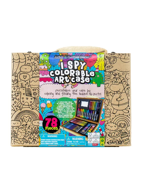 Art 101 Budding Artist Multifunctional Art Set in Colorable Case for Children, 78 Pieces