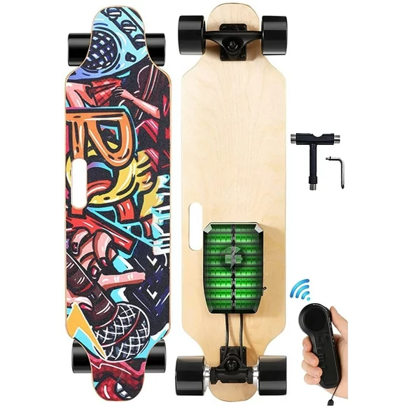 700W Electric Skateboard for Adults and Teens, 36" Electric Longboard with Remote,18.6MPH Top Speed, 12-16Miles Range,8 Lays Maple, 220-330Lbs Max Load