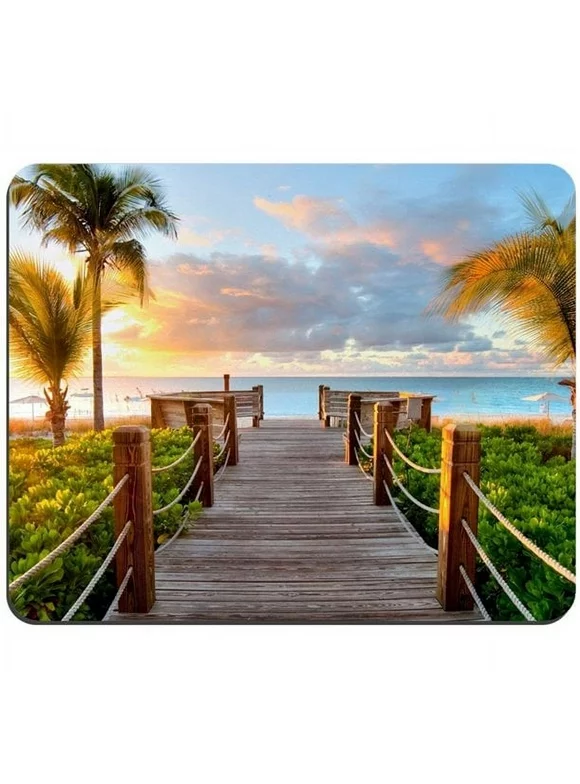 POPCreation Palm Trees Beach Sea Ocean Mouse pads Gaming Mouse Pad 9.84x7.87 inches