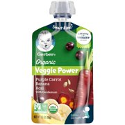 (Pack of 12) Gerber Organic 2nd Foods Veggie Power, Purple Carrot Banana Acai with Cardamom, 3.5 oz Pouch