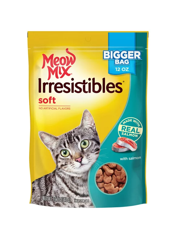 Meow Mix Irresistibles Cat Treats - Soft With Salmon, 12-Ounce Bag