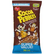 Post Cocoa PEBBLES Cereal, Gluten Free, Cocoa Flavored Crispy Rice Cereal, 36 Ounce