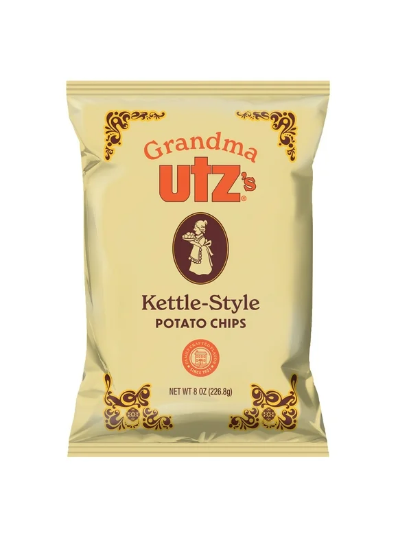 Utz Grandma Utz's Kettle-Style Potato Chips, Gluten-Free, 8 oz Bag