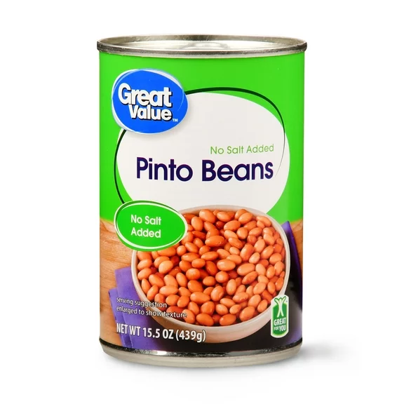 Great Value Pinto Beans, No Salt Added, 15.5 oz