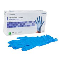 McKesson Confiderm 3.8 Exam Glove, Medium, NonSterile, Nitrile, Standard Cuff Length, Textured Fingertips, Blue, Box of 100