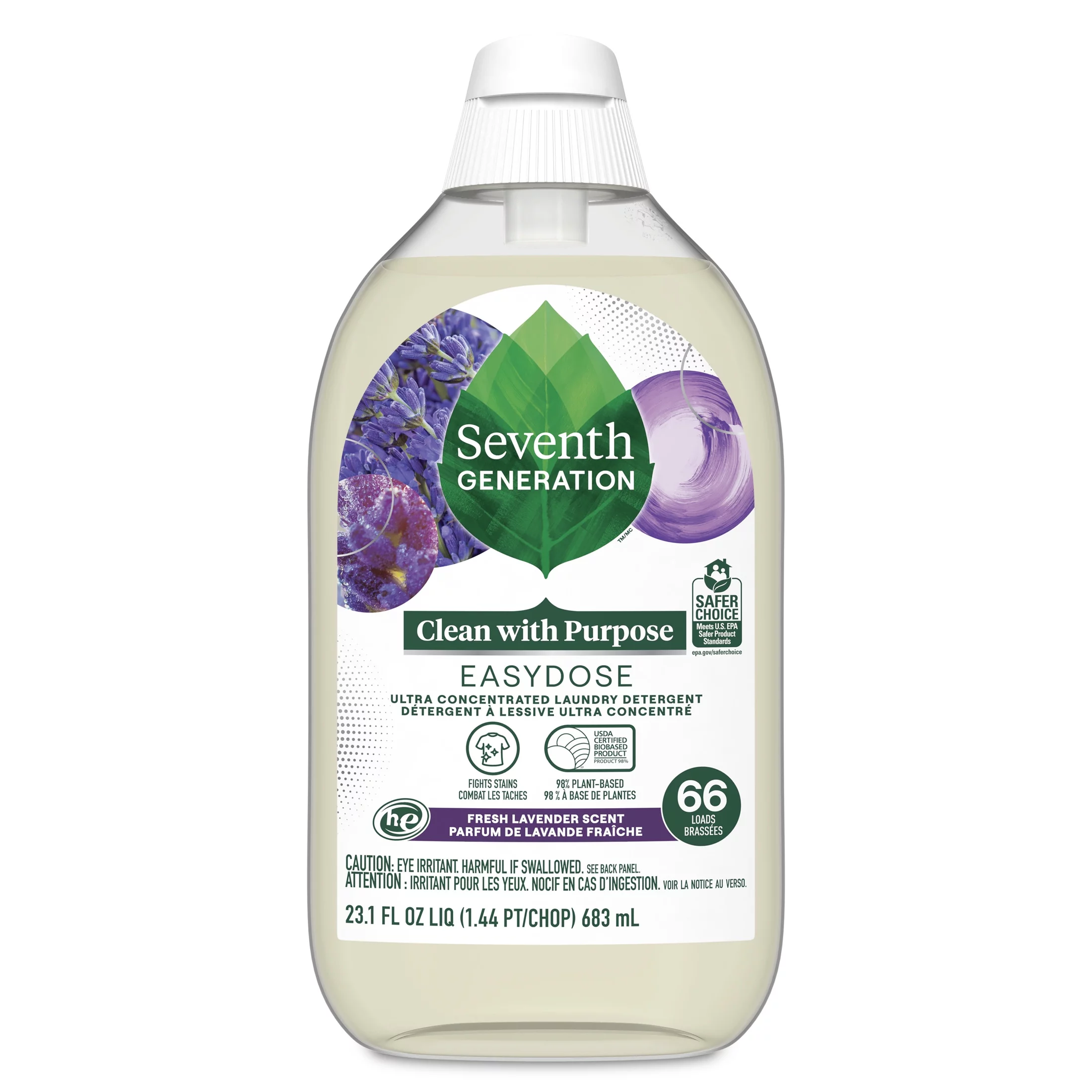 Seventh Generation EasyDose Laundry Detergent Ultra Concentrated Fresh Lavender, 23 oz