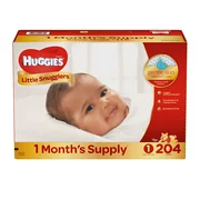 Huggies Little Snugglers Diapers Size 1 - 204 ct. ( Weight Up to 14 lbs.) - Bulk Qty, Free Shipping - Comfortable, Soft, No leaking & Good nite Diapers