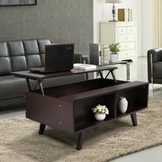 Lowestbest Lift Top Coffee Table, Wood Coffee Table, Cocktail Table with Hidden Storage for Living Room, Wood Look Accent Furniture