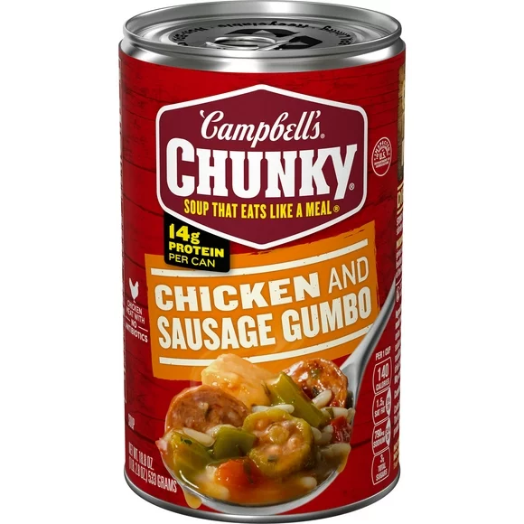 Campbell's Chunky Soup, Ready to Serve Chicken and Sausage Gumbo, 18.8 oz Can
