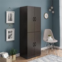 Mainstays 4 Door Storage Cabinet, Dark Chocolate