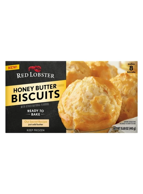Red Lobster Honey Butter Frozen Biscuits, Ready to Bake, 15.69 oz