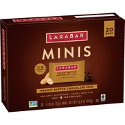 Larabar Peanut Butter Chocolate Chip Mini Bars, Gluten Free Vegan Bars, 20 Ct