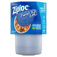 Ziploc Twist 'n Loc Container, Medium, 2 ct
