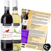 ST. REGIS Cabernet Sauvignon & Chardonnay Non-Alcoholic Red & White Wine Experience Bundle with Chromacast Pop Socket, Seasonal Wine Pairings & Recipes, 2 Pack