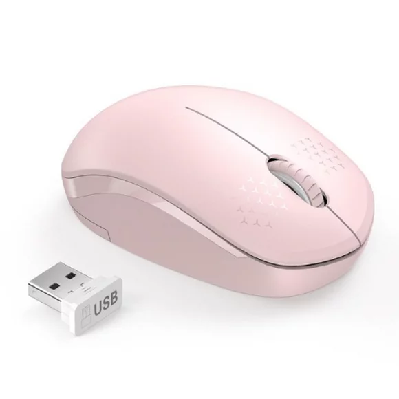 Wireless Mouse 2.4G Mini Mouse Optical Silent-Click Mouse For Laptop, Computer, PC, Mac (Pink)