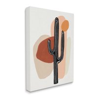 Stupell Industries Western Terracotta Abstract Desert Cactus Plant Canvas Wall Art, 36 x 48, Design by Patricia Pinto