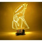 Giraffe Light Up Lamp LED Personalized Giraffe Desk Light Lamp and Name Engraved Table Lamp, Our Newest Feature - It's Wow, with Remote, 16 Color Options, Dimmer, Free Engraved, Great Gift