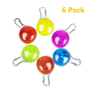 Water Resistant Clip-On Dog&Cat Collar LED Collar Lights Collar Charm,6 Colors Upgraded LED Dog Collar Safety Night Walking Lights by,Light Up Dog Collar with 3 Flashing Modes,7pcs, Battery Included