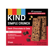 KIND Bars, Oats & Dark Chocolate Simple Crunch Bars, Gluten free, 1.4 oz, 5 Snack Bars