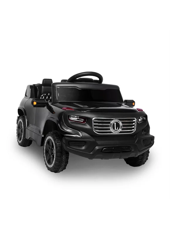 LEADZM LZ-910 Electric Car for Kids with Remote Control, Pre-Programmed Music, and Adjustable Speed - ASTM Certified (Black)