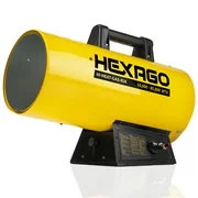 HEXAGO 85,000 BTU Adjustable Portable Liquid Propane Gas Forced Air Heater, Height Adjustable, CSA Listed, Yellow, Heating up to 2,125 sqft