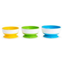 Munchkin Stay Put Suction Bowl, Multicolor Round Plastic 3 Count