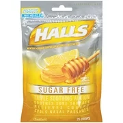 3 Pack Halls Sugar Free Triple Soothing Action Honey Lemon 25 Drops Each