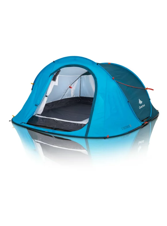 Quechua, 3 Person 2 Second Pop Up Camping Tent, with Waterproof Technology, Double Wall Technology, Blue