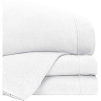 Bed Inc Cozy T-Shirt Extra Soft Cotton Lyocell Jersey Solid Color Bed Sheet Set (White, Queen)