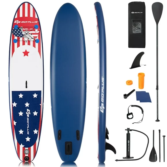 Goplus 11' Inflatable Stand Up Paddle Board Surfboard W/Pump Aluminum Paddle