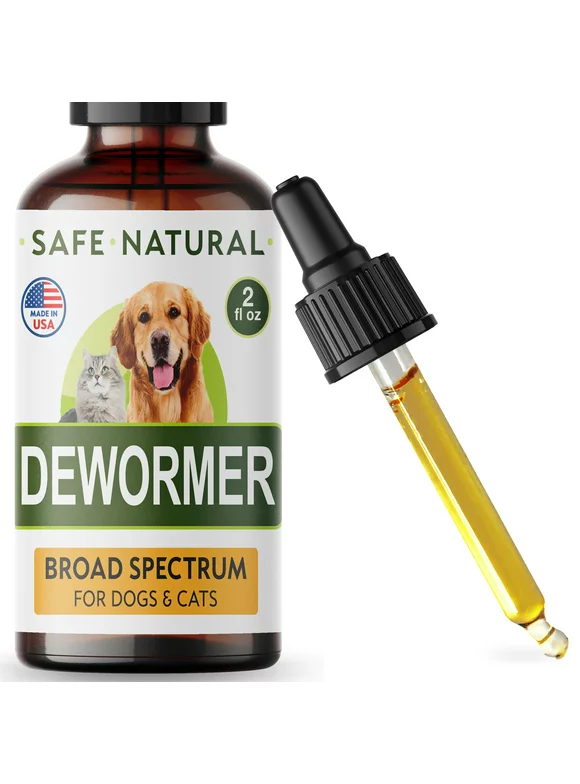 Dewormer for Dogs and Cats - Made in USA Broad Spectrum Worm Treatment - Eliminates & Prevents Tapeworms, Roundworms, Hookworms, Whipworms - Puppy & Kitten - All Breeds and Size - 2oz