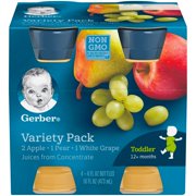 (Pack of 6) Gerber Fruit Juice Variety Pack 4-4 fl. oz. Bottles